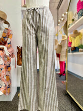 Load image into Gallery viewer, Sarah White and Mocha Striped Linen Pants