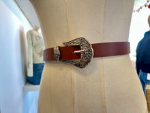 Load image into Gallery viewer, Luna Cognac or Black Leather Plus Size Belt