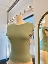 Load image into Gallery viewer, Phoebe Navy or Mint Open Back Stretchy Double Lined Top