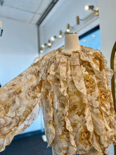 Load image into Gallery viewer, Katherinne Yellow Floral Mesh Long Sleeve Top