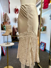 Load image into Gallery viewer, Lucille Natural Long Satin Lace Skirt