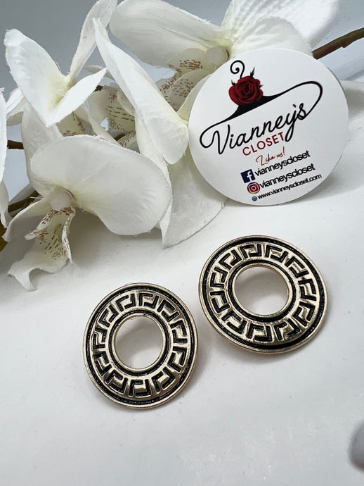 Clair Circular Post Back Inspired Earrings