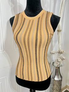 Ginna Black or Tan Gulianna Ribbed Sweater Tank