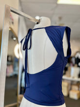 Load image into Gallery viewer, Phoebe Navy or Mint Open Back Stretchy Double Lined Top