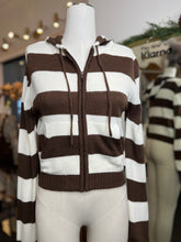 Load image into Gallery viewer, Kiara Striped Zip Up Sweater