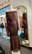 Load image into Gallery viewer, Miriam Off The Shoulder Long Sleeve Flowered Rhinestone Dress