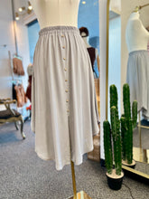 Load image into Gallery viewer, Olivia Flattering Elastic Waistband Delicate Front Button Details Maxi Skirt
