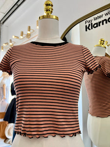 Tessa Rust/Black Lined T-Shirt