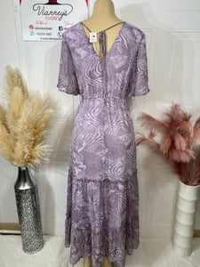 Alyson Lavender or Blue V Neck Flowy Maxi Dress