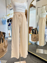 Load image into Gallery viewer, Melanie Black or Bone Stretchy Wide Leg Trousers