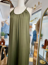 Load image into Gallery viewer, Sarah Olive Spaghetti Straped One-Piece Long Romper