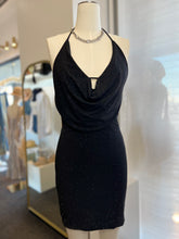 Load image into Gallery viewer, Monique Wine or Black Shimmery Open Back Mini Dress
