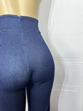 Load image into Gallery viewer, Denisse Dark Blue Stretchy Wide Leg Pants