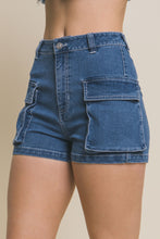 Load image into Gallery viewer, Marlene High Waist denim cargo shortst