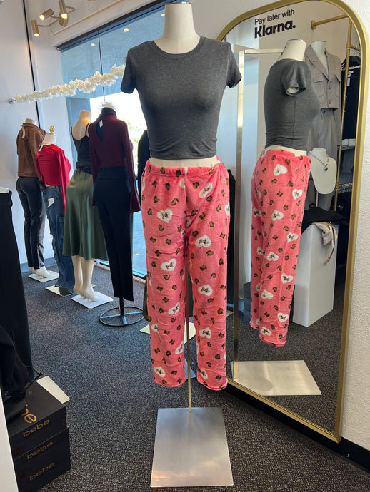 Valentina Pink Cheetah and Dog Print Pajama Pants