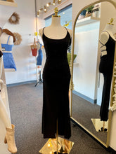 Load image into Gallery viewer, Bridgett Black Sparkly Maxi Dress Open/Crossed back