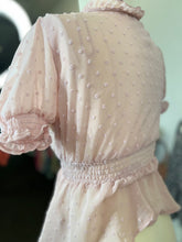 Load image into Gallery viewer, Clearance** Mauve Smocked Sleeved Flowy Waistline and Sleeves Top