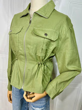 Load image into Gallery viewer, Tianna Linen Blend Zipper Trench Top