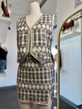 Load image into Gallery viewer, Anastasia 2 Piece Vest Skirt Set Ivory Pewter Beads Detail