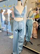 Load image into Gallery viewer, Daniah 2 Piece Light Blue Sparkly Denim Set