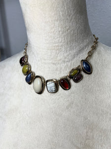 Melinda Multi Stone Gold Chain Necklace