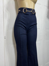 Load image into Gallery viewer, Denisse Dark Blue Stretchy Wide Leg Pants