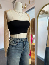 Load image into Gallery viewer, Kendra Open Front Long Sleeve Shrug in Cream and Tan