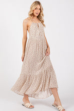 Load image into Gallery viewer, Grace Coral Pink,Ivory Floral Print Cut-Out Detail Maxi