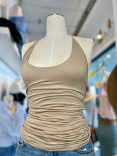 Load image into Gallery viewer, Jane Sides Ruched Halter Blouse in Orange, Mocha, Black, White and Pink