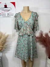 Load image into Gallery viewer, Paloma Mint Plus Floral Long Sleeve Dress