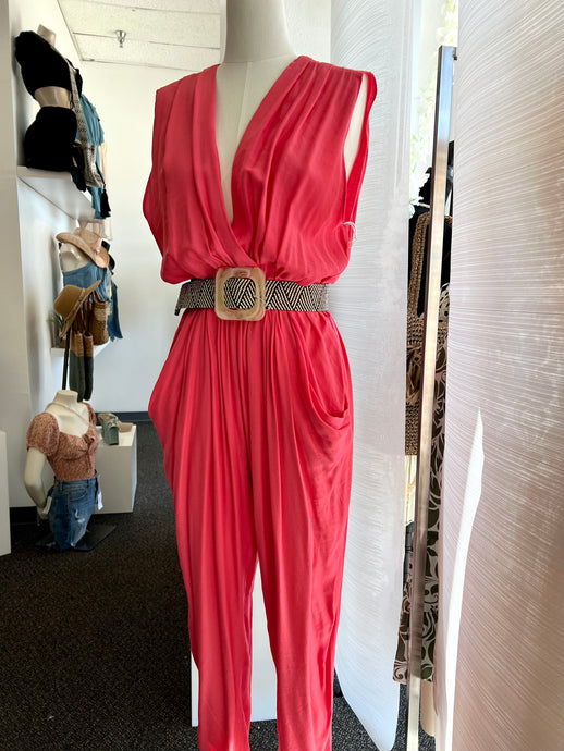 Claudia Slate Blue or Pink Drop Shoulder Belt Detail Jumper
