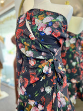 Load image into Gallery viewer, Lola One Shoulder Black Floral Dress