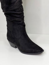 Load image into Gallery viewer, Sophie Black Suede Western Chunky Boot