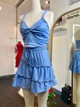 Load image into Gallery viewer, Zoe 2Piece Light Blue Flowy Skirt Set