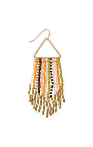 LISA Retro Cascade Seed Bead Fringe Earrings