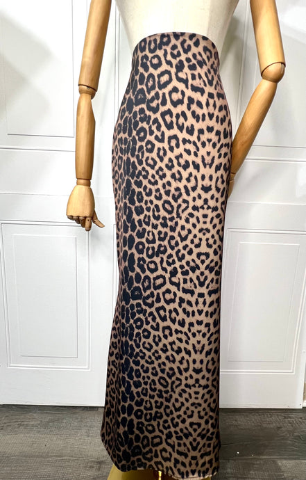 Melanie Animal Print Maxi Flared hidden back zipper skirt