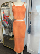 Load image into Gallery viewer, Paige Orange Lined Knitted 2 Piece Skirt Set