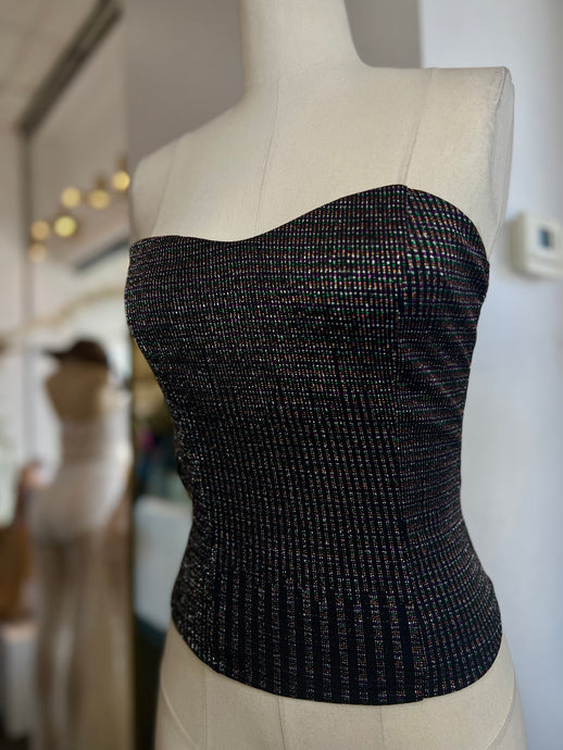 Clearance* Savy Multi Color Shimmer Cropped Tube Top