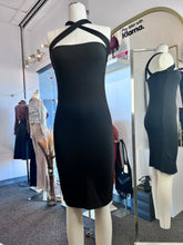 Load image into Gallery viewer, Vivianna Black Stretchy Cross neck Bodycon Dress