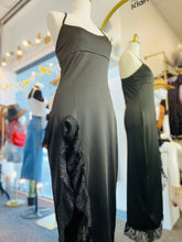 Load image into Gallery viewer, Riley Western Cowgirl High Slit Lace Ruffle Strappy Dress