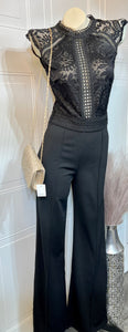 Lesley Black Lace/Crotchet Top Pant Suit