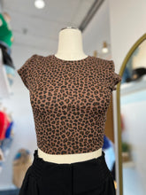 Load image into Gallery viewer, Betty Animal Print Ribbed Crop Top