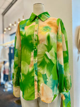 Load image into Gallery viewer, Kayla Lime Green or Hot Pink Floral Long Sleeve Button Down Blouse