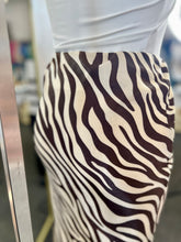 Load image into Gallery viewer, Sofia Zebra Print Mermaid Midi Skirt