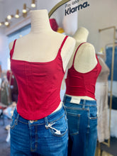 Load image into Gallery viewer, Zaria Solid Corset Stitch Top Back Zipper Closure