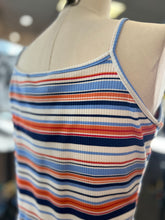 Load image into Gallery viewer, CLEARANCE Mirka Multistrip Front Knot Merrow Hem Sleeveless Top