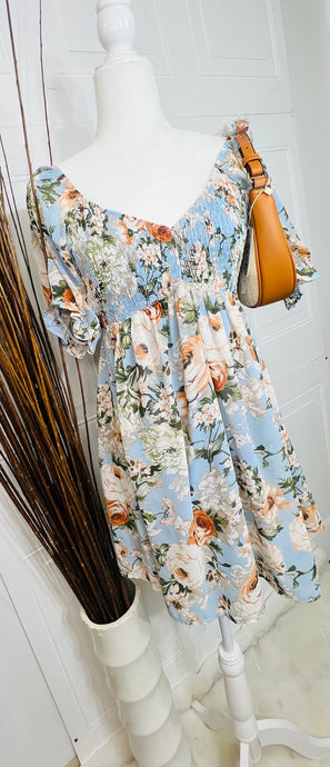 Betsy Chiffon Floral Short Dress