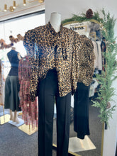 Load image into Gallery viewer, Leonella Leopard Print Long Sleeve Self Tie Blouse