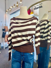 Load image into Gallery viewer, Larissa Off Shoulder Long Sleeve Striped Sweater Knit Top