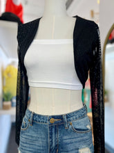 Load image into Gallery viewer, Yisselle Misty Black Shimmery Sheer Bolero